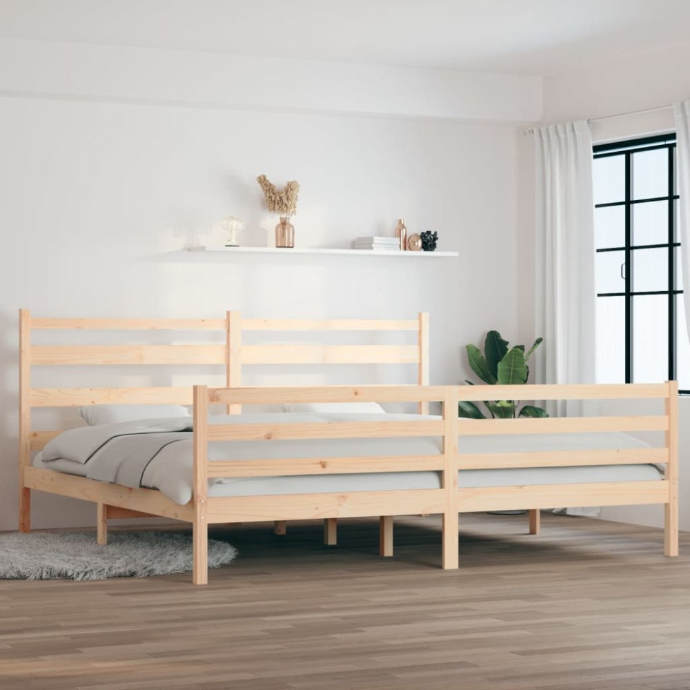 vidaXL Sängram massivt trä 200x200 cm