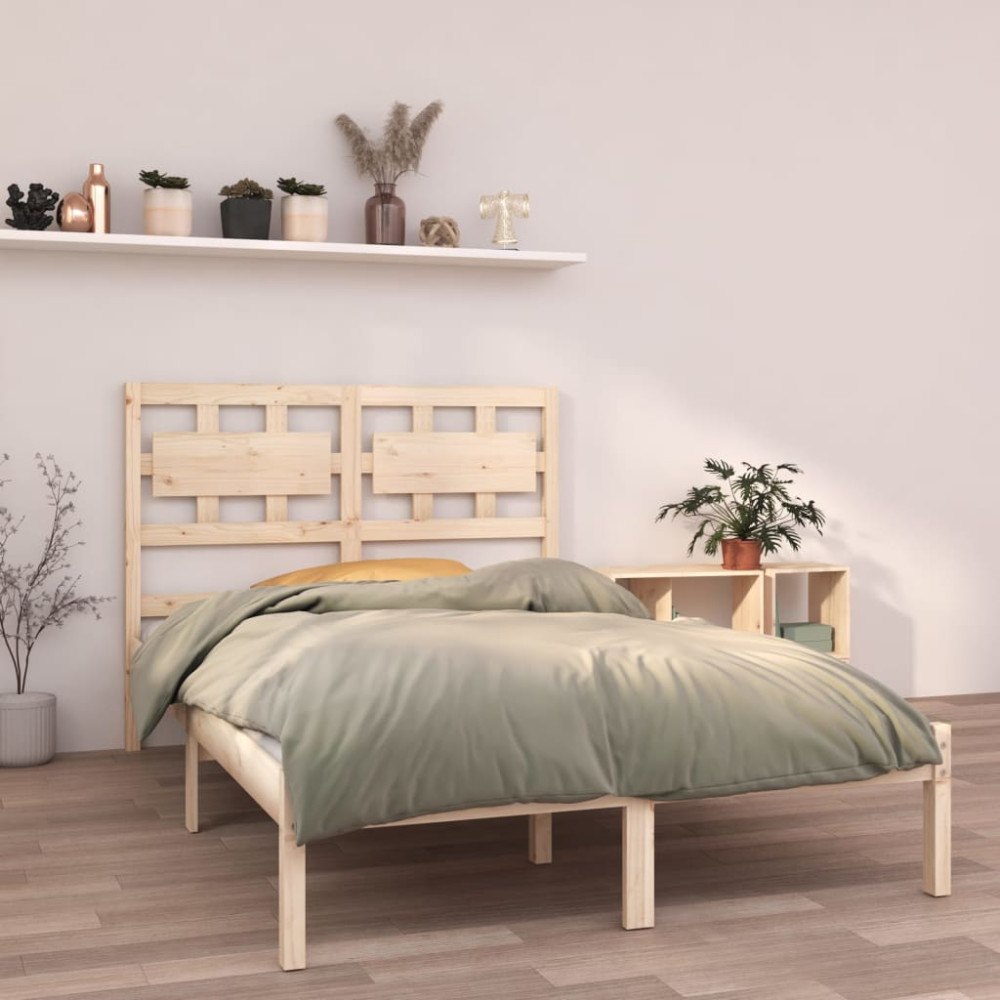 vidaXL Sängram massivt trä 135x190 cm