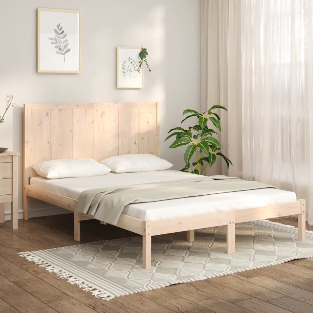 vidaXL Sängram utan madrass 120x190 cm massiv furu