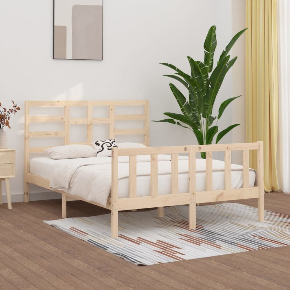 vidaXL Sängram utan madrass 160x200 cm massiv furu