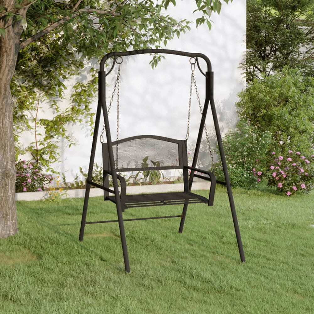 vidaXL Hammock 124 cm svart stål