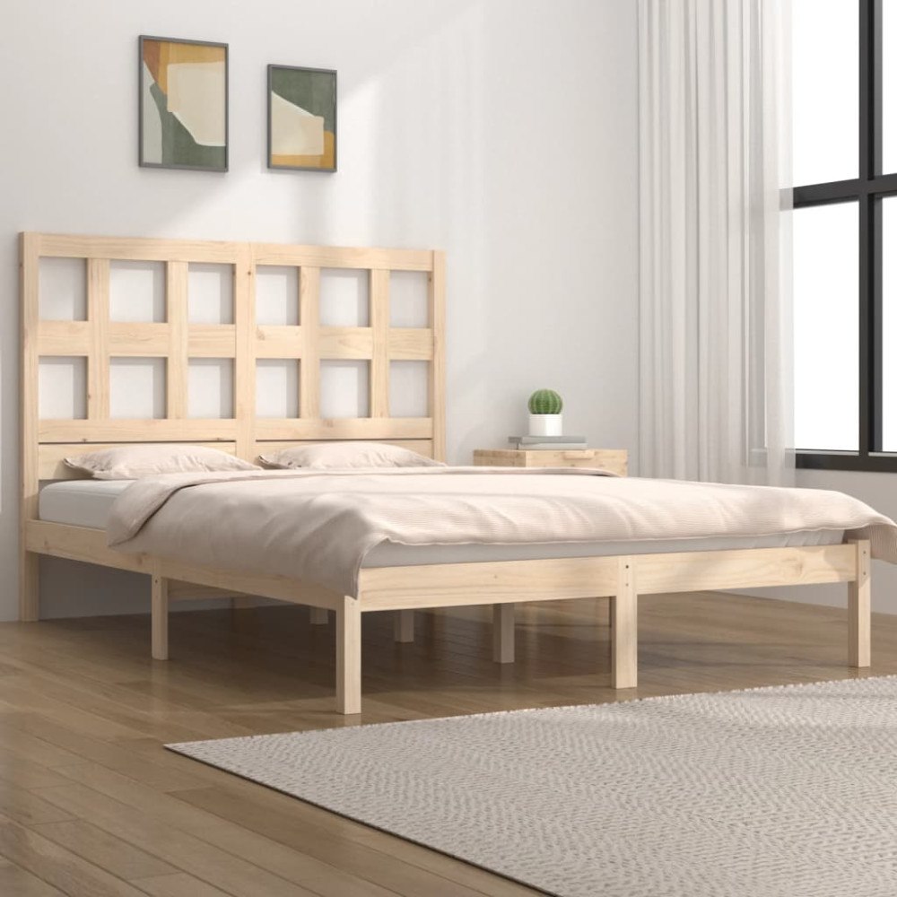 vidaXL Sängram utan madrass 160x200 cm massiv furu