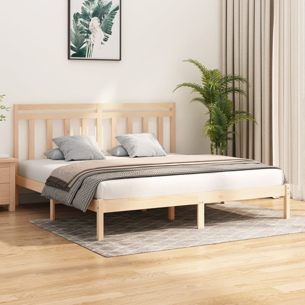 vidaXL Sängram massivt trä 200x200 cm