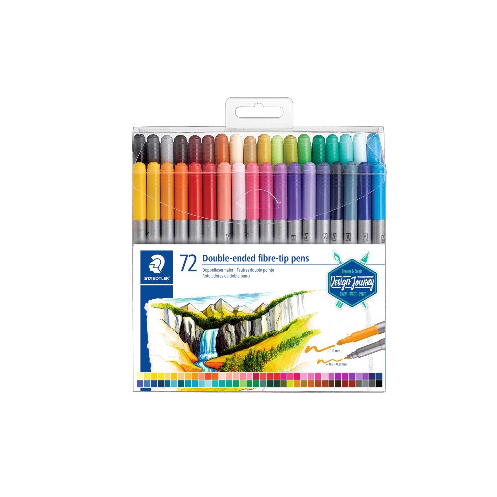 STAEDTLER STAEDTLER - märkpenna med dubbel spets - blandfärger (paket om 72)