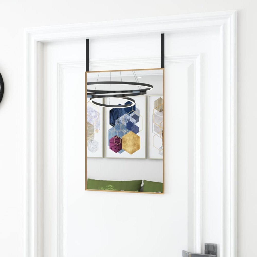 vidaXL Dörrspegel guld 40x60 cm glas och aluminium