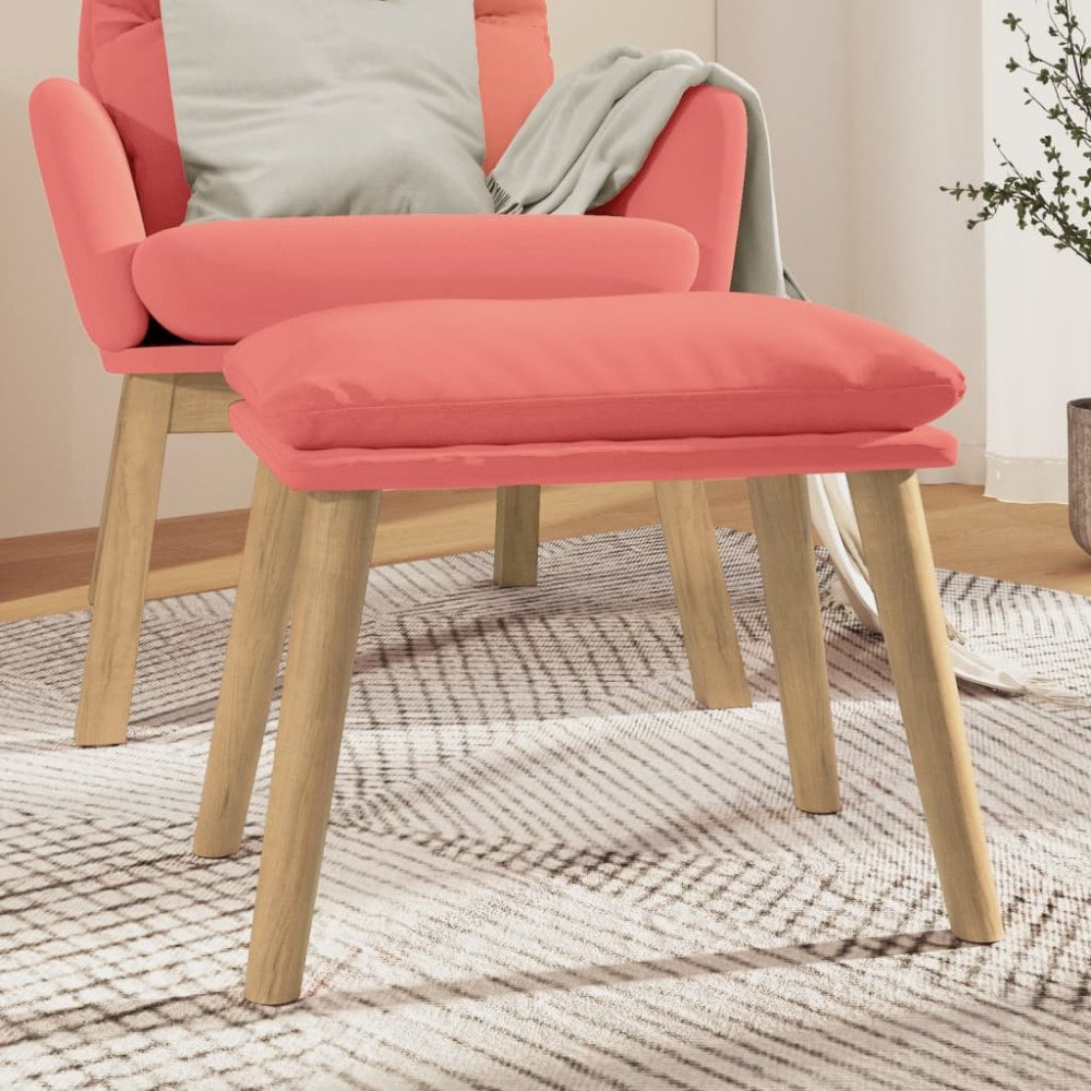 vidaXL Fotpall rosa 45x29,5x35 cm sammet