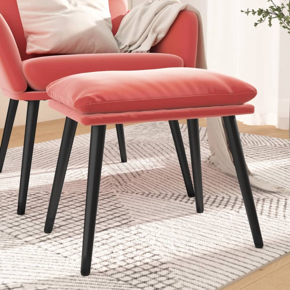 vidaXL Fotpall rosa 45x29,5x35 cm sammet