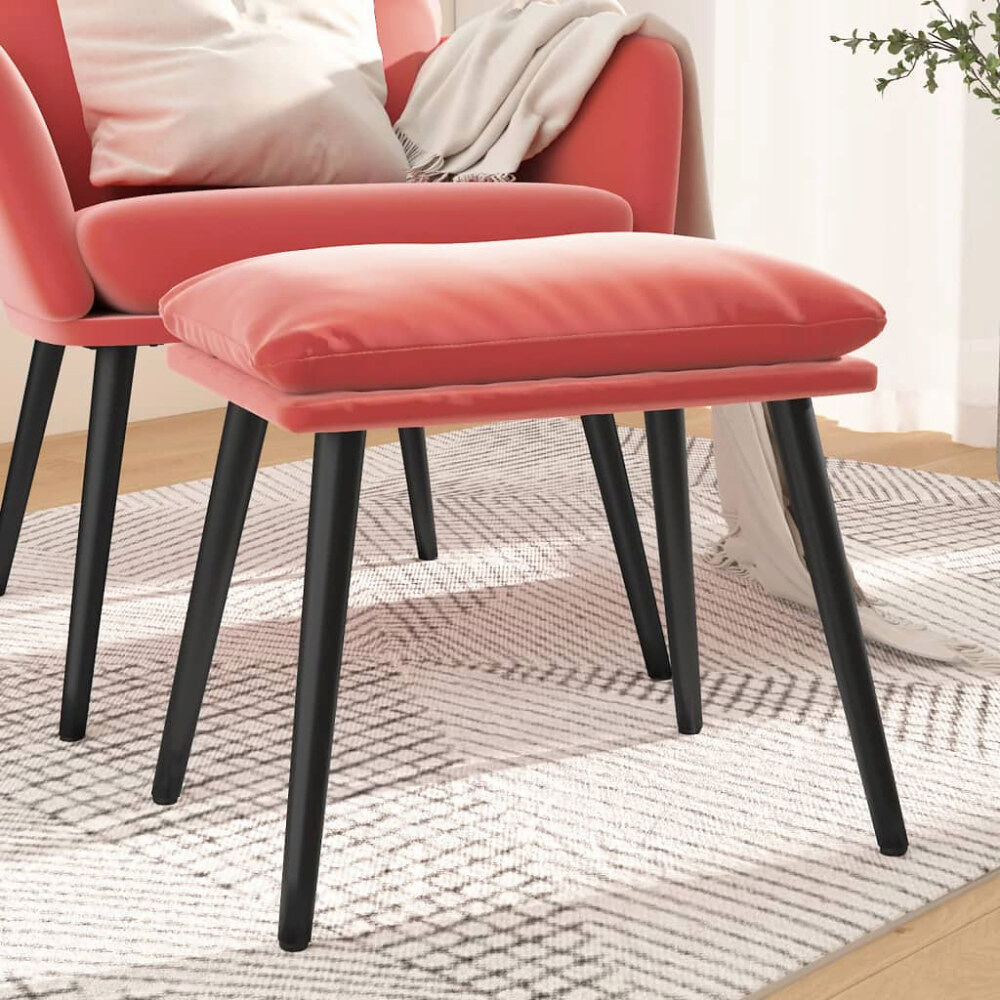 vidaXL Fotpall rosa 45x29,5x35 cm sammet