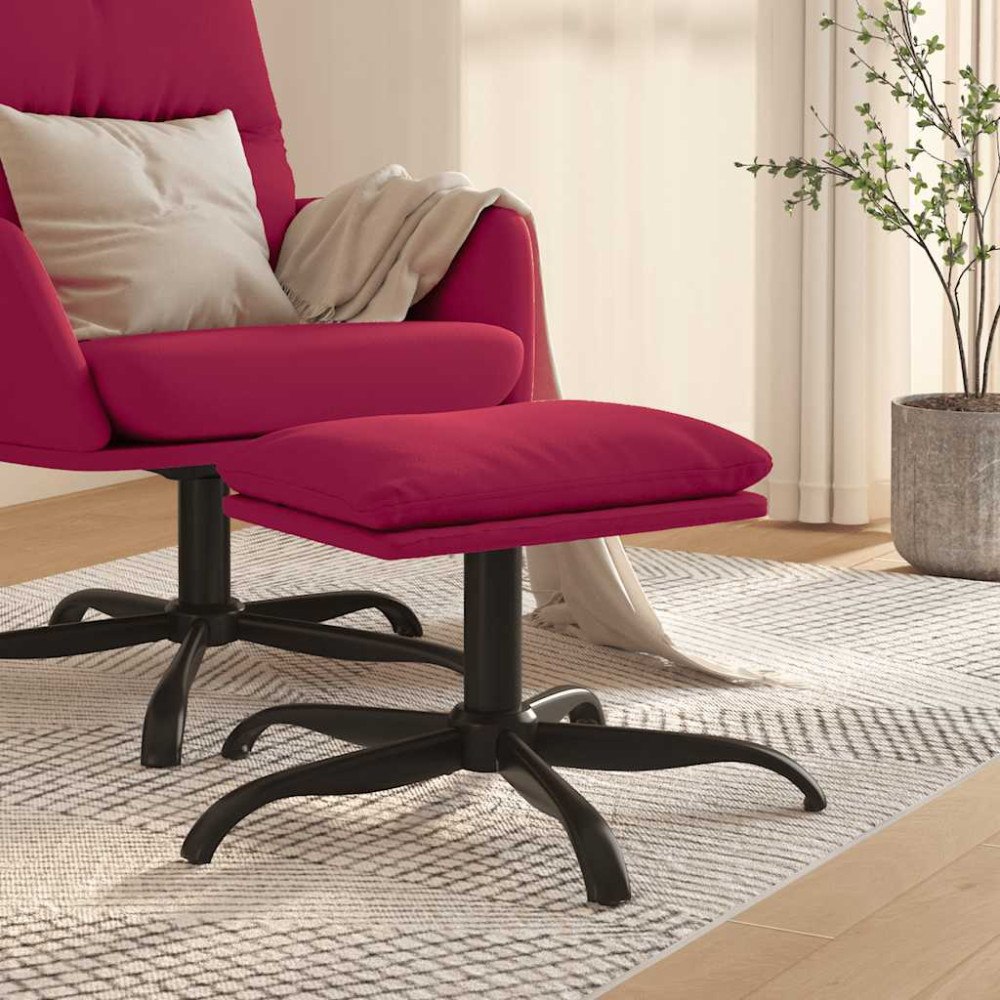 vidaXL Fotpall vinröd 60x60x36 cm sammet