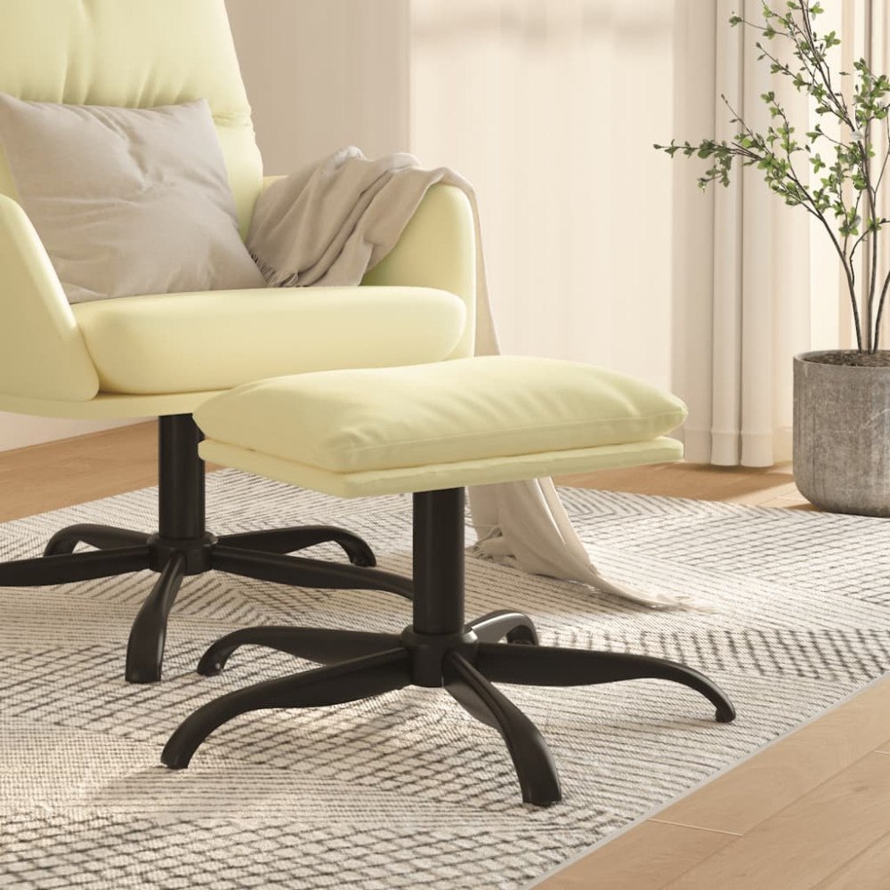 vidaXL Fotpall gräddvit 60x60x36 cm konstläder