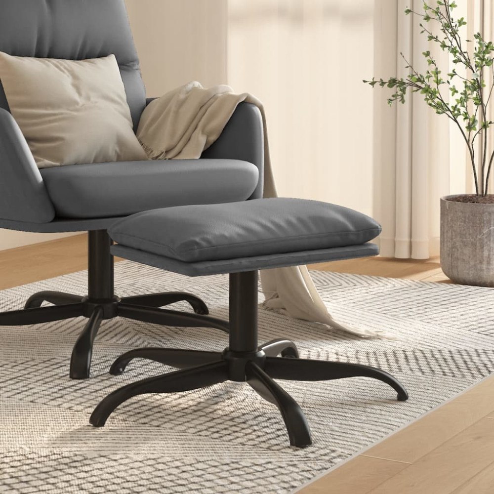 vidaXL Fotpall antracitgrå 60x60x36 cm konstläder