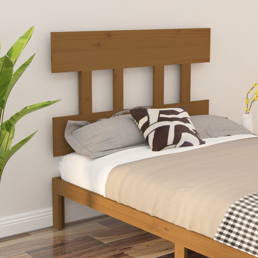 vidaXL Sänggavel honungsbrun 103,5x3x81 cm massiv furu