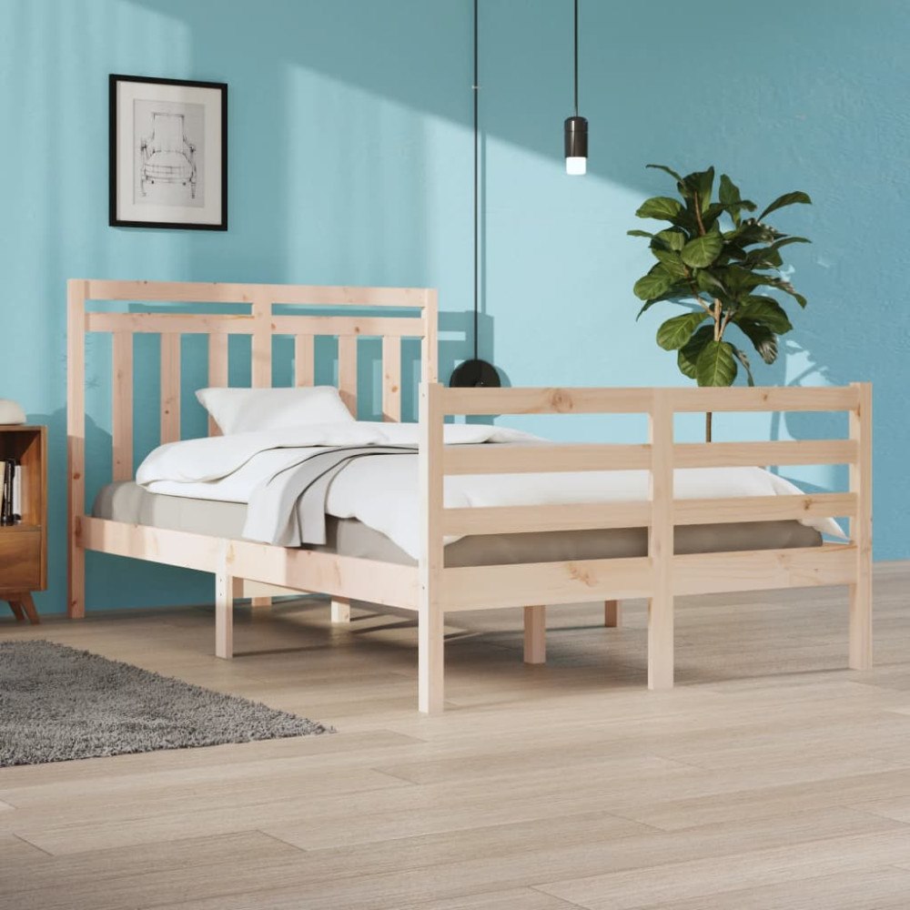 vidaXL Sängram massivt trä 120x200 cm