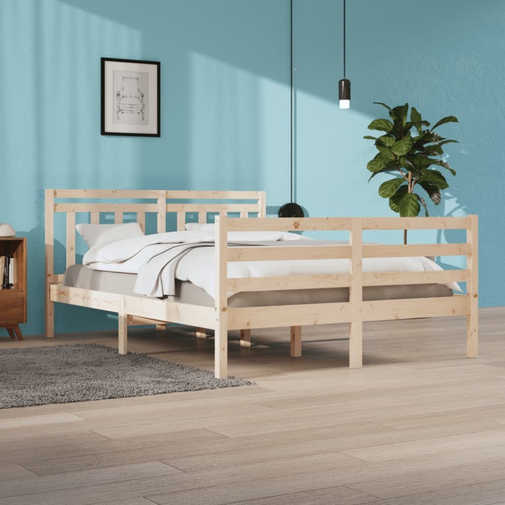 vidaXL Sängram massivt trä 160x200 cm