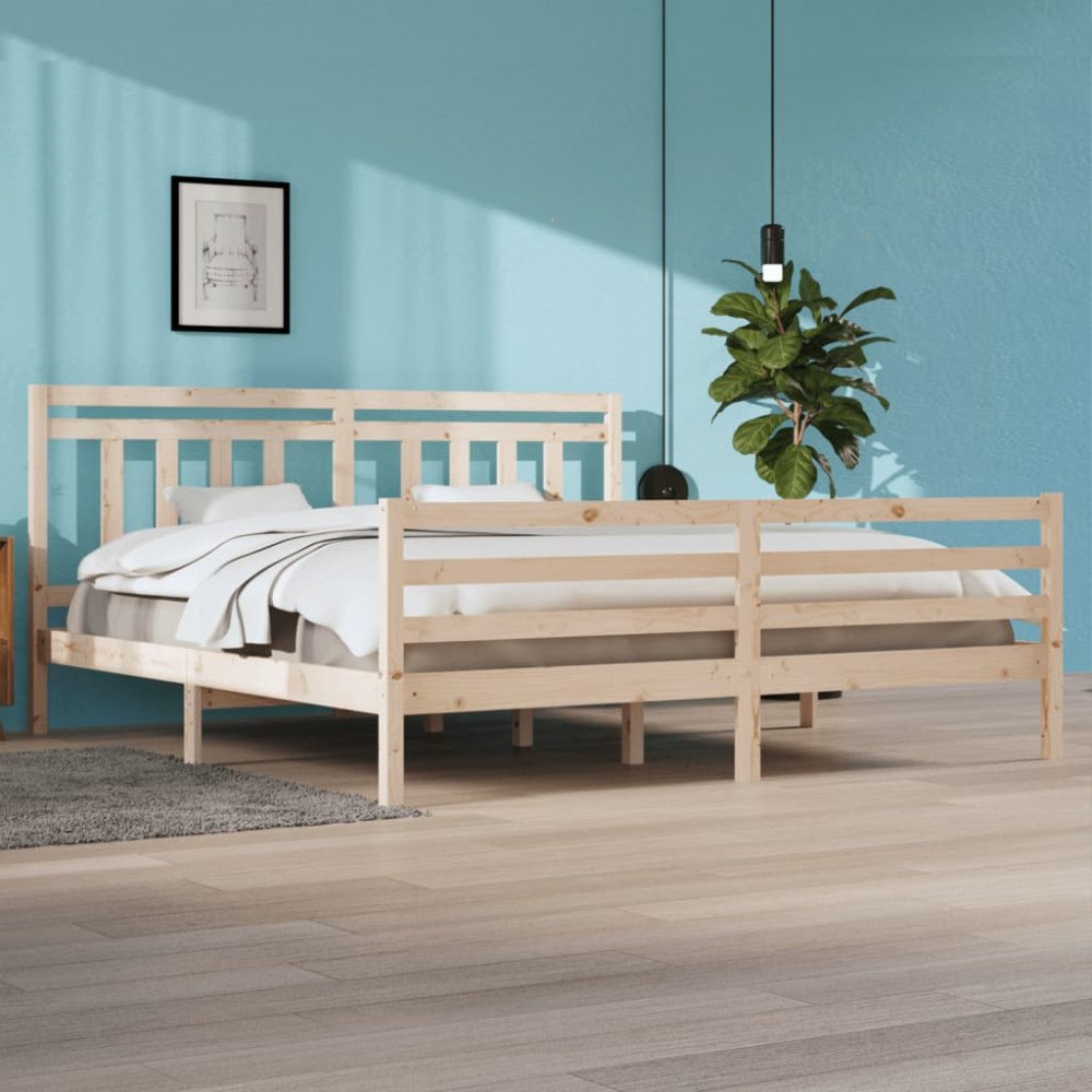 vidaXL Sängram massivt trä 200x200 cm