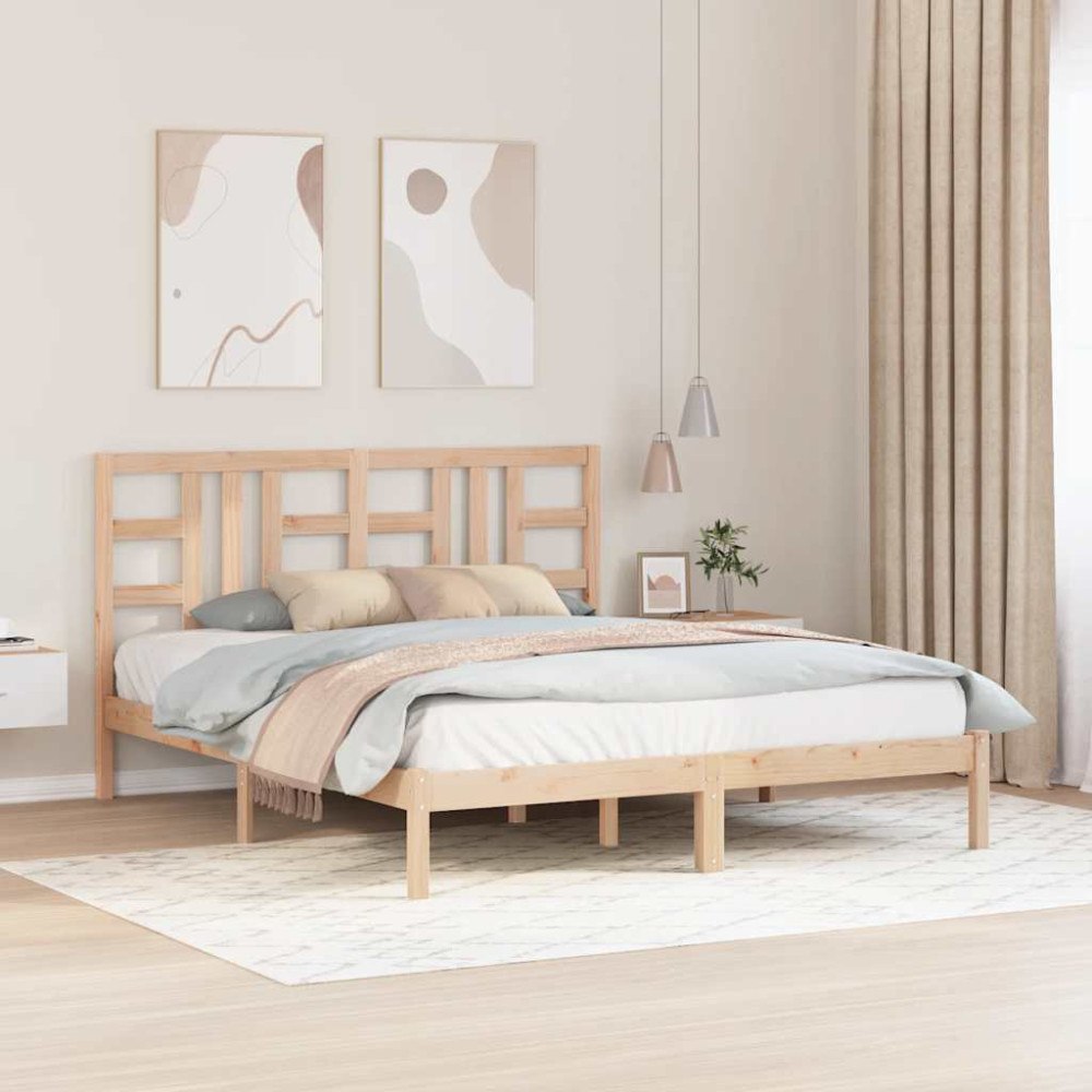 vidaXL Sängram massivt trä 160x200 cm