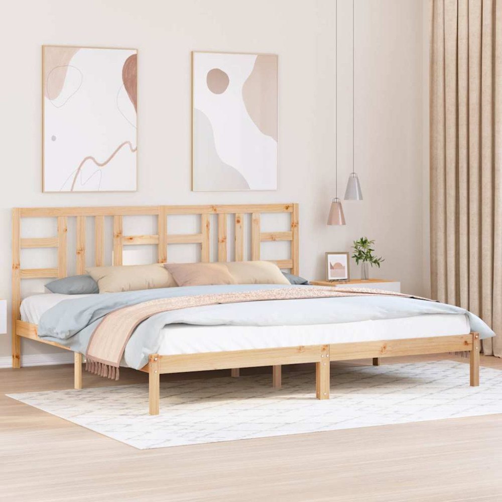 vidaXL Sängram massivt trä 200x200 cm