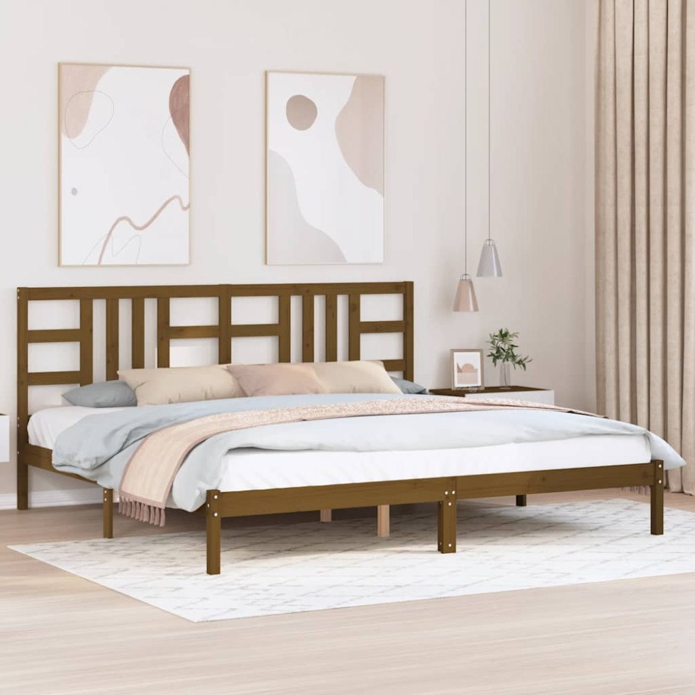 vidaXL Sängram honungsbrun massivt trä 200x200 cm