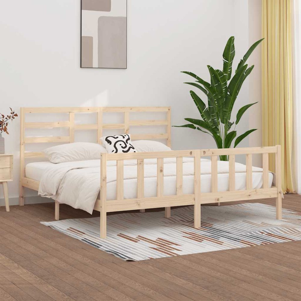 vidaXL Sängram utan madrass 200x200 cm massiv furu
