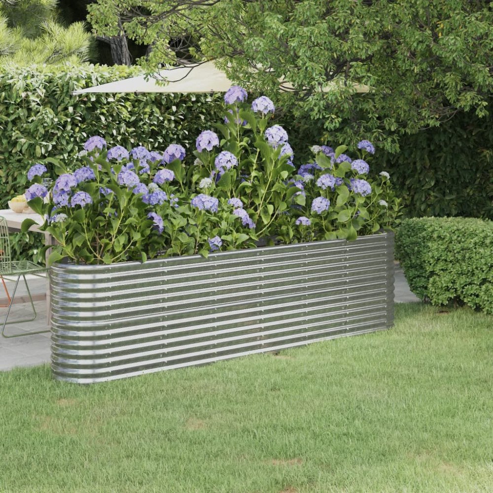 vidaXL Odlingslåda galvaniserat stål 260x40x68 cm silver