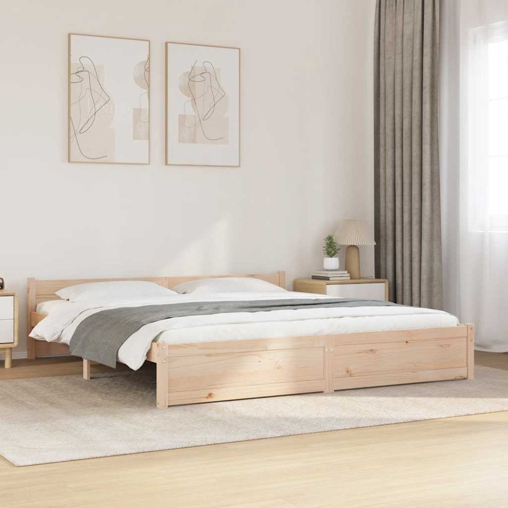 vidaXL Sängram massivt trä 180x200 cm