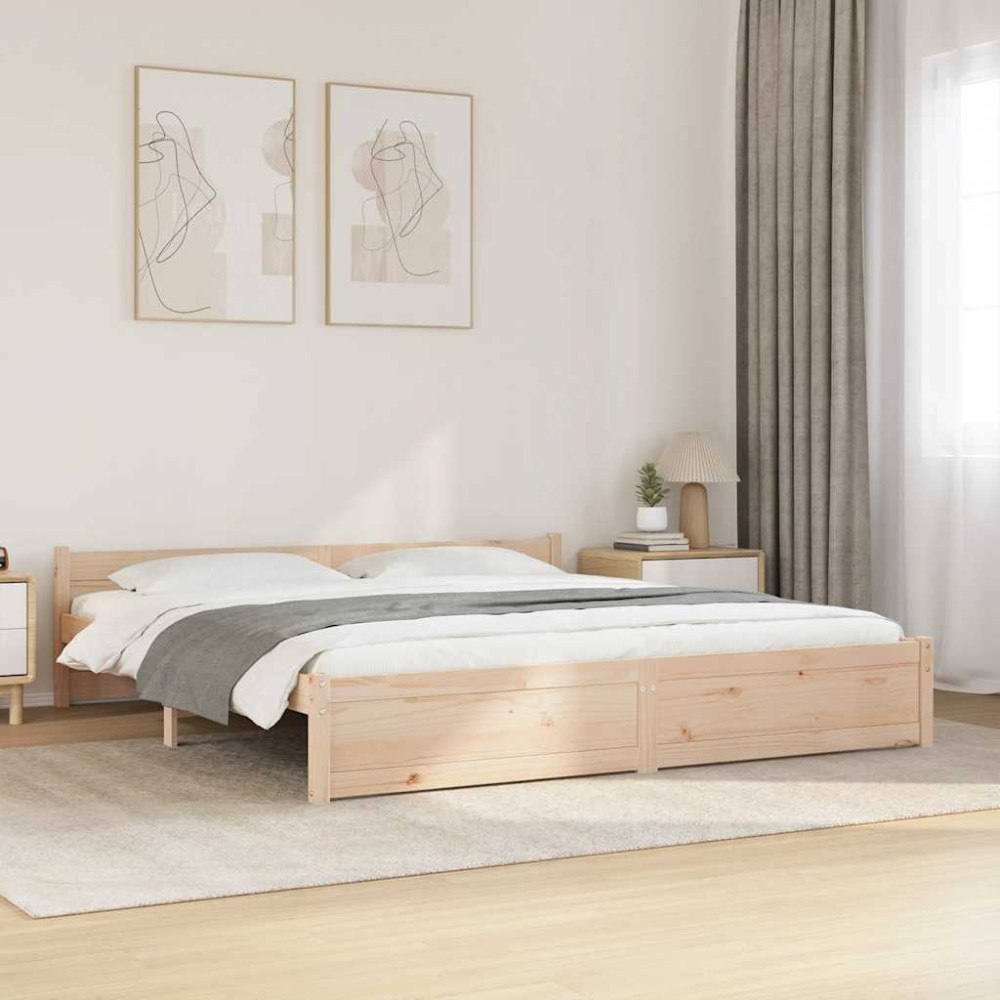 vidaXL Sängram utan madrass massivt trä 200x200cm