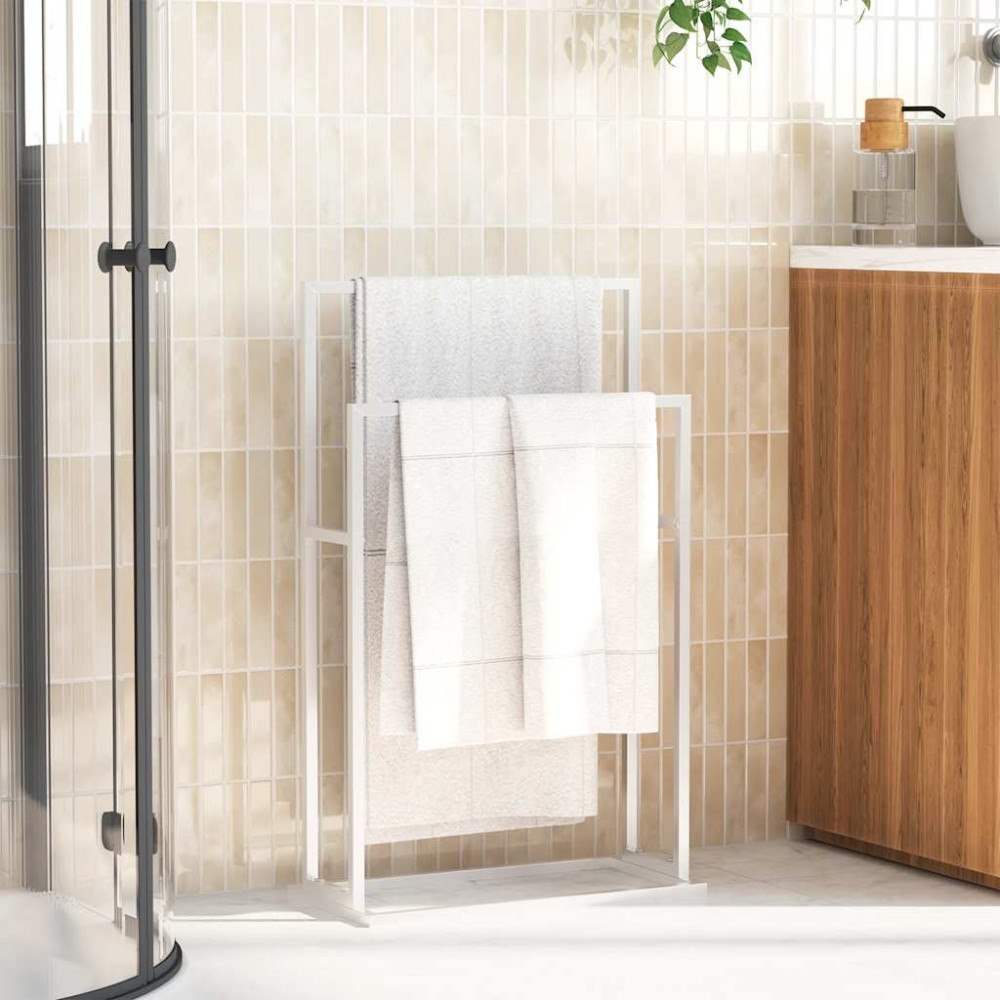 vidaXL Fristående handdukshängare vit 48x24x78,5 cm järn