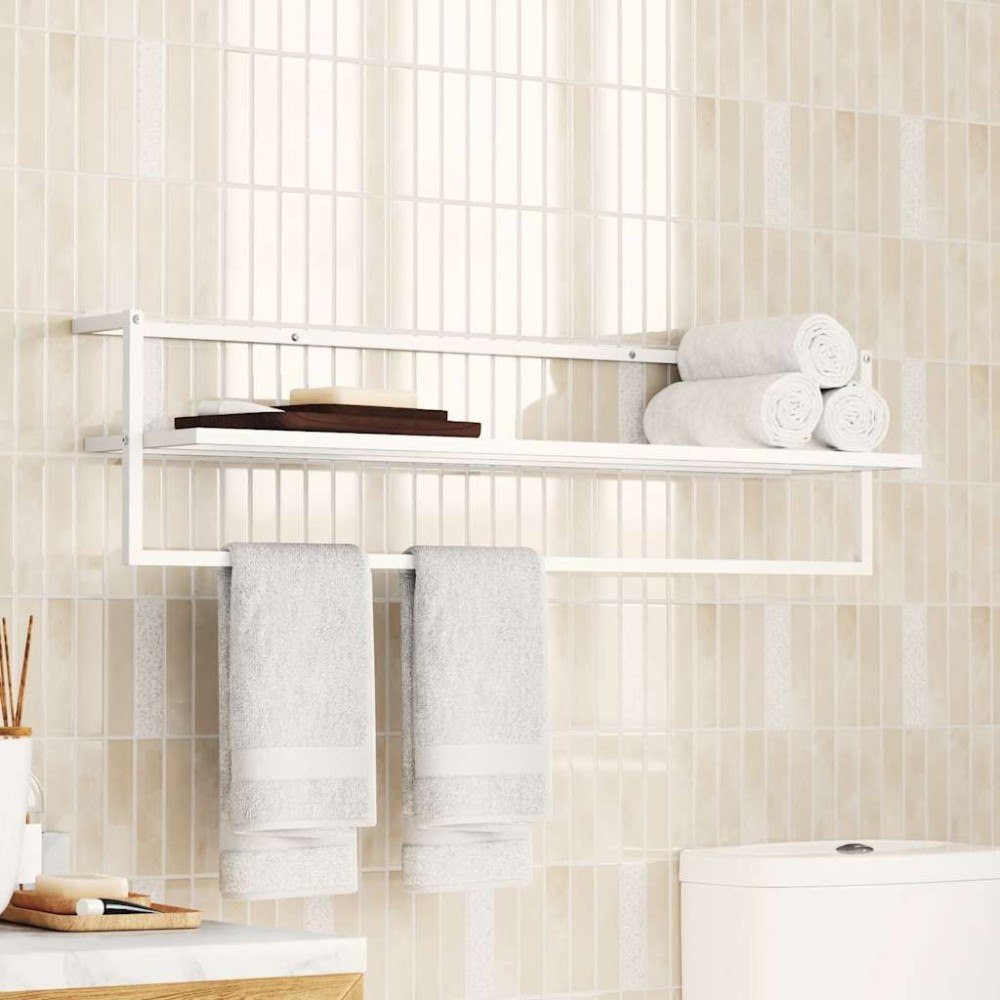 vidaXL Handdukshängare vit 95x25x22 cm järn