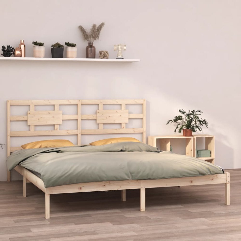vidaXL Sängram massivt trä 200x200 cm