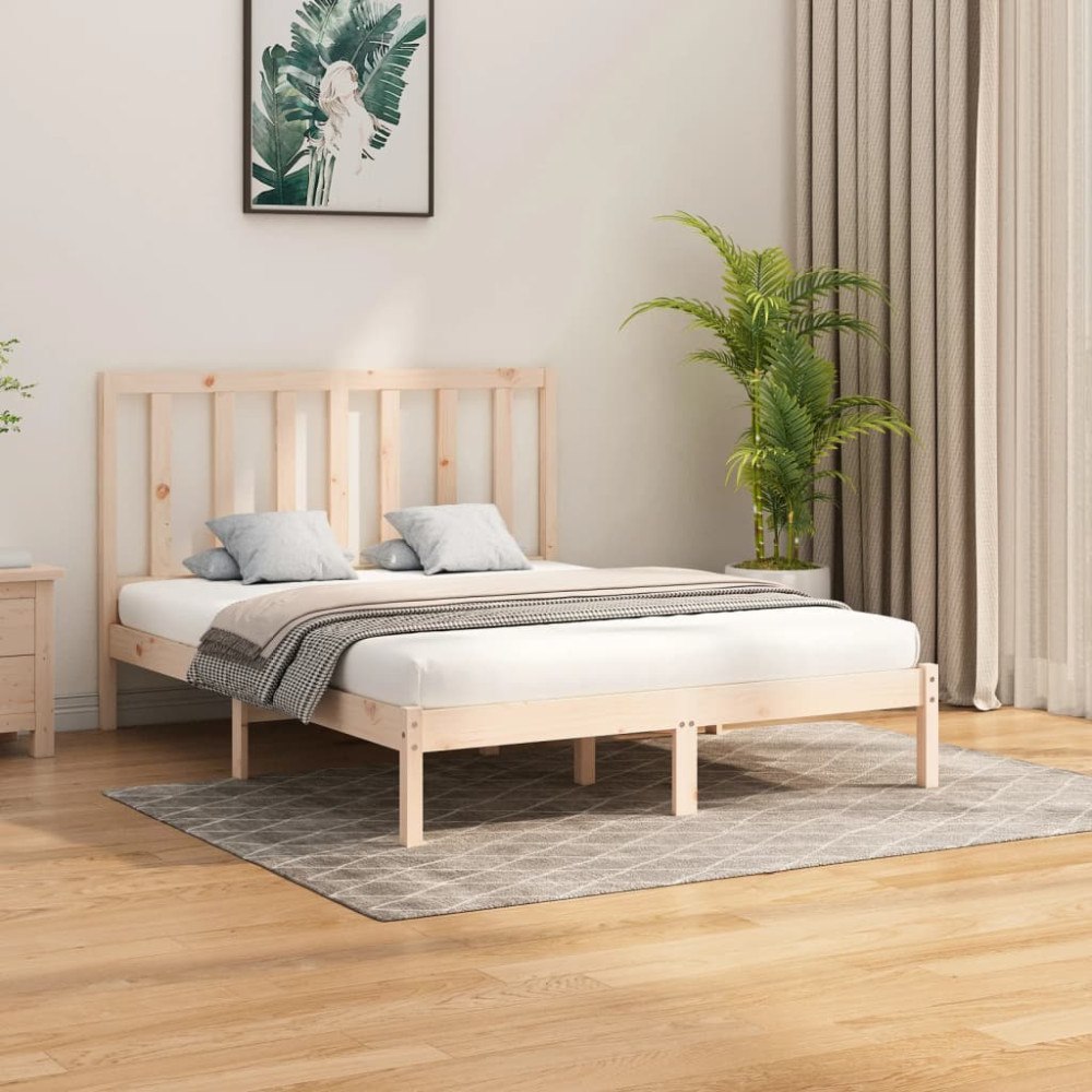 vidaXL Sängram massivt trä 160x200 cm