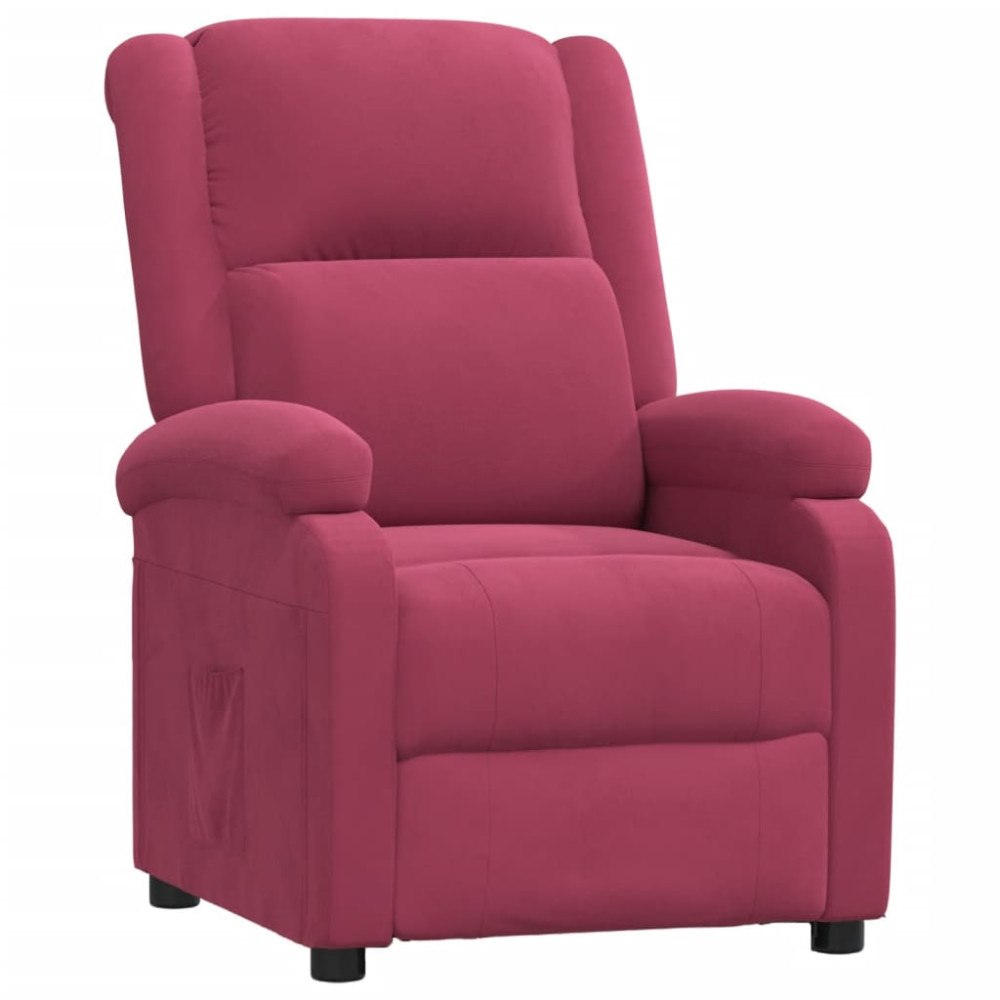 vidaXL Reclinerfåtölj vinröd sammet
