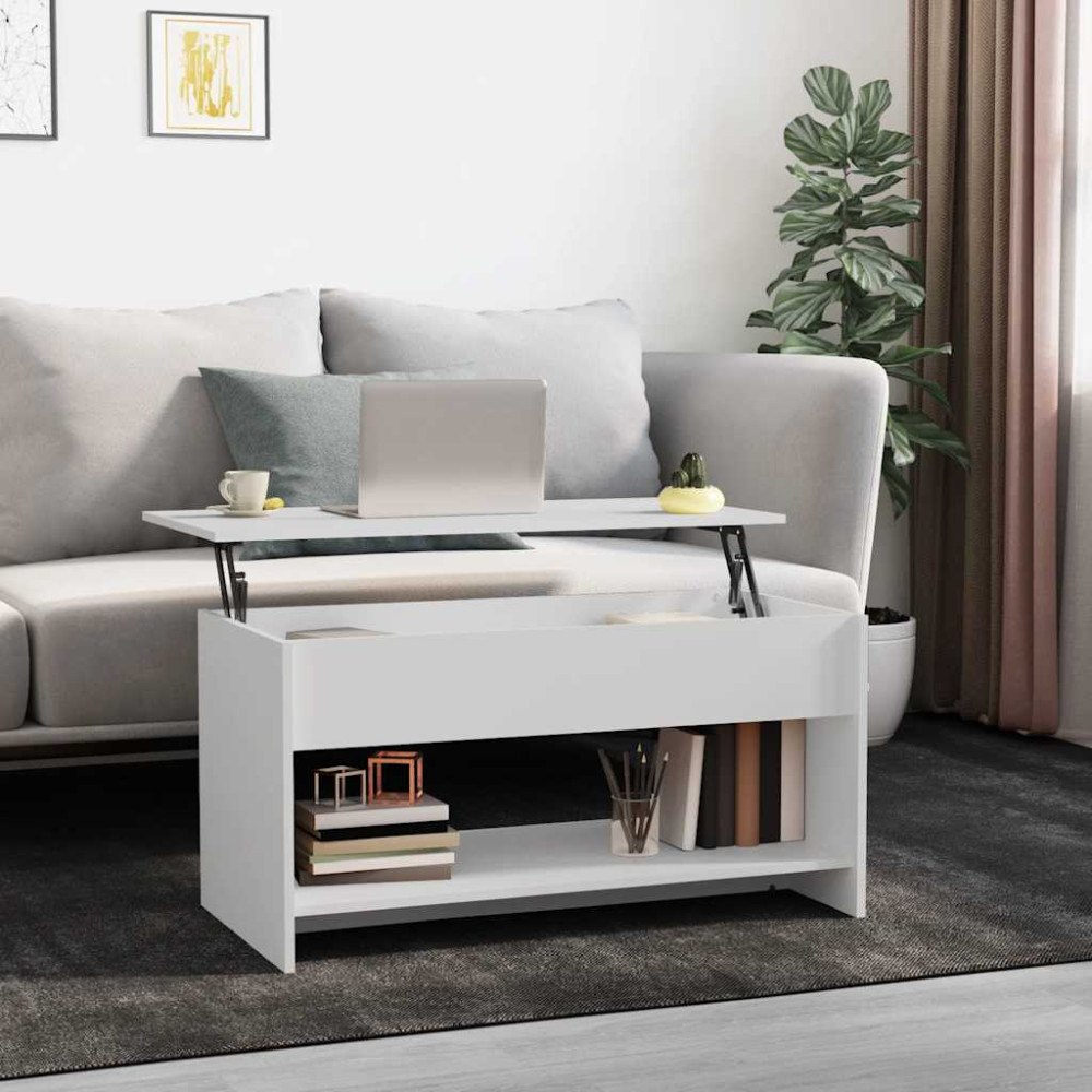 vidaXL Soffbord vit 102x50x52,5 cm konstruerat trä