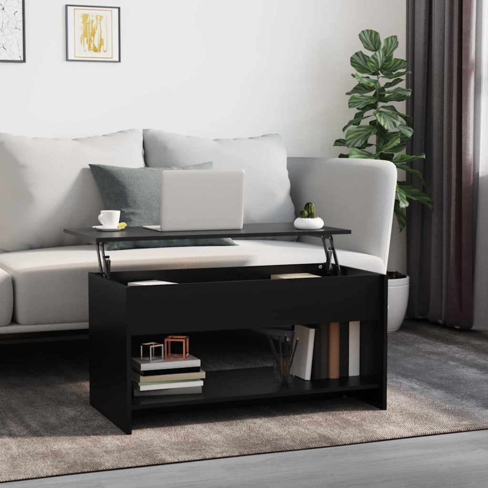 vidaXL Soffbord svart 102x50x52,5 cm konstruerat trä