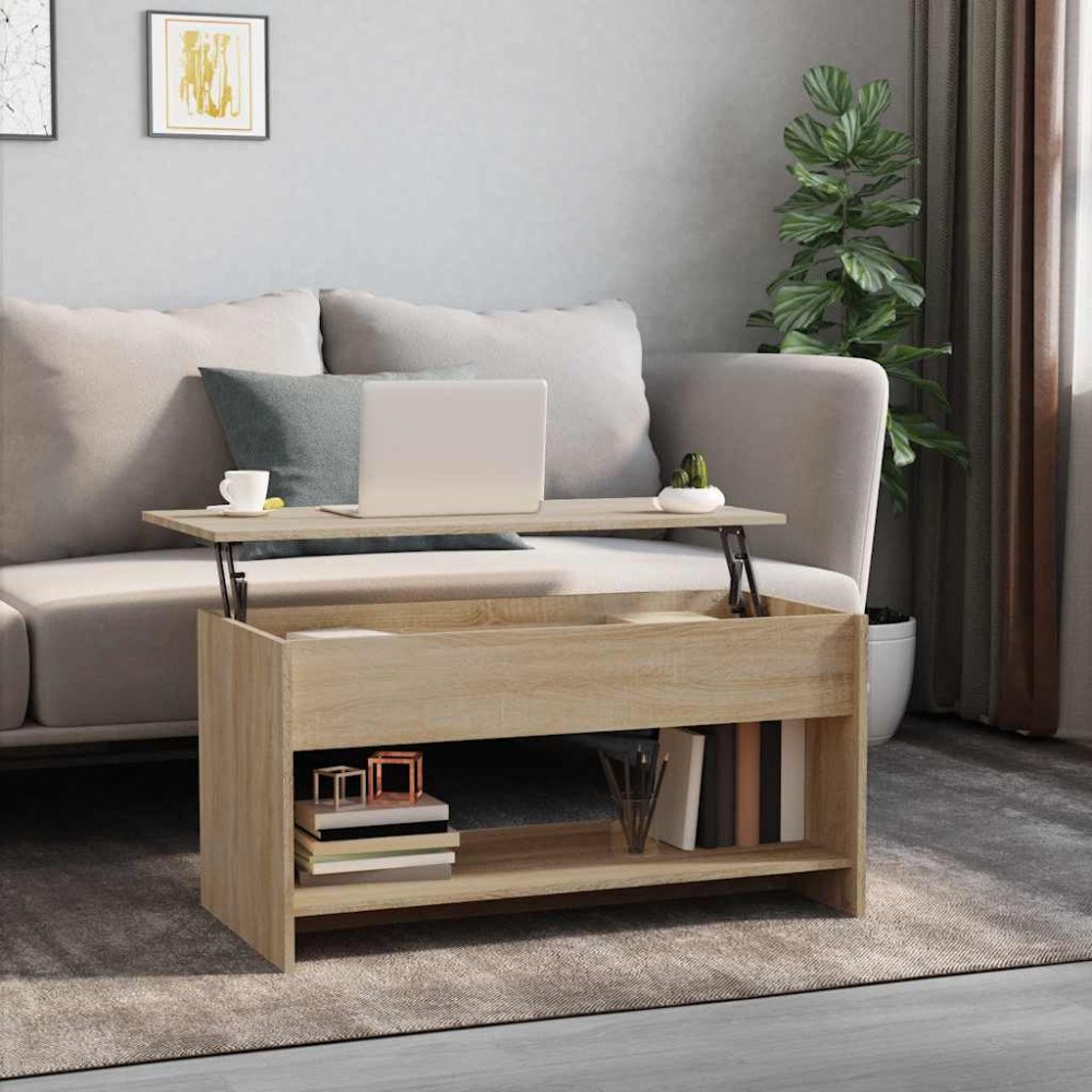vidaXL Soffbord sonoma-ek 102x50x52,5 cm konstruerat trä