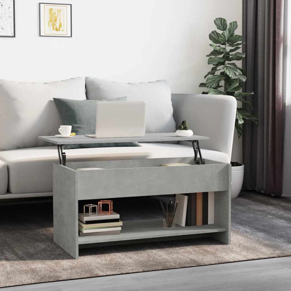 vidaXL Soffbord betonggrå 102x50x52,5 cm konstruerat trä