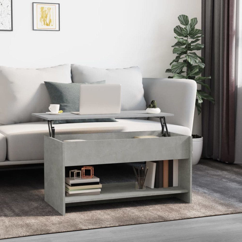 vidaXL Soffbord betonggrå 102x50x52,5 cm konstruerat trä