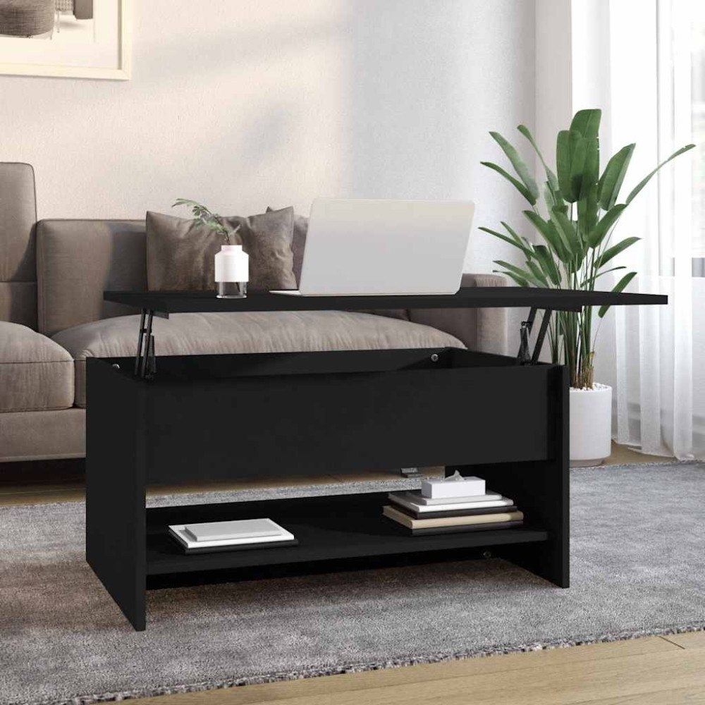 vidaXL Soffbord svart 80x50x40 cm konstruerat trä