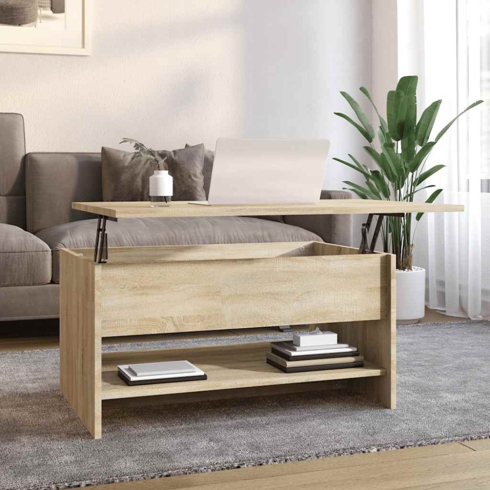 vidaXL Soffbord sonoma-ek 80x50x40 cm konstruerat trä