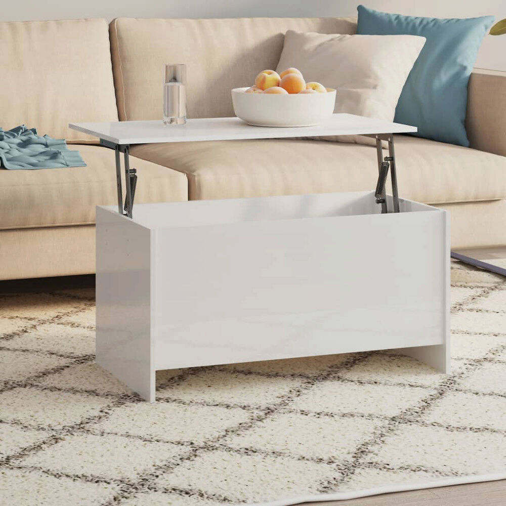 vidaXL Soffbord vit högglans 102x55,5x52,5 cm konstruerat trä