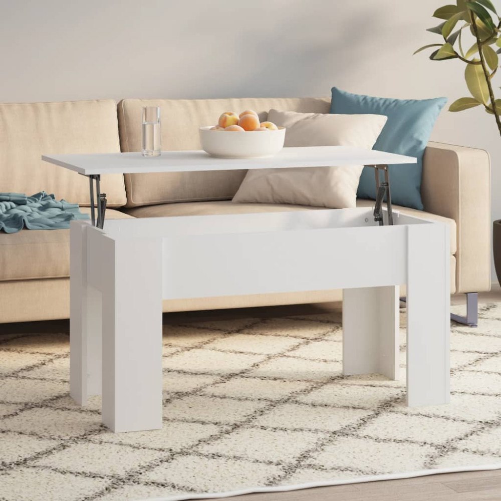 vidaXL Soffbord vit 101x49x52 cm konstruerat trä