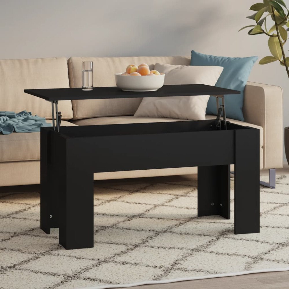 vidaXL Soffbord svart 101x49x52 cm konstruerat trä