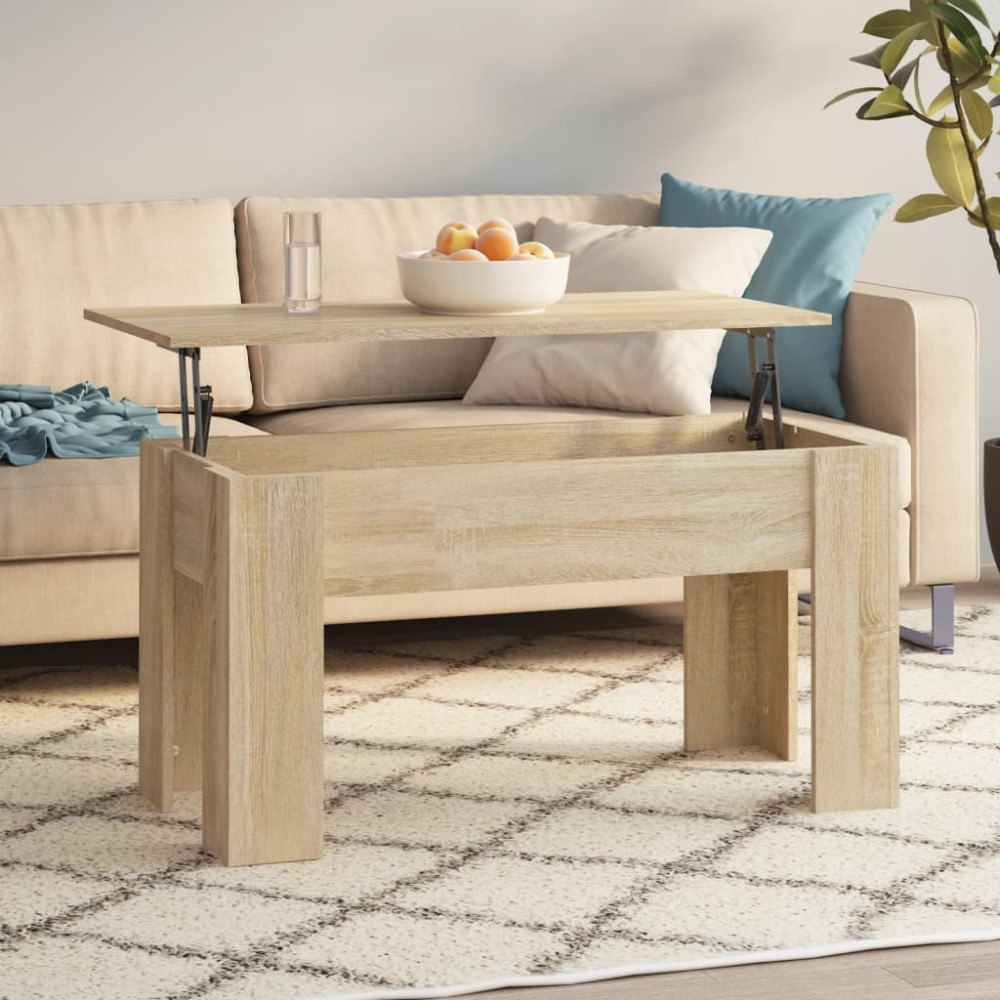 vidaXL Soffbord sonoma-ek 101x49x52 cm konstruerat trä