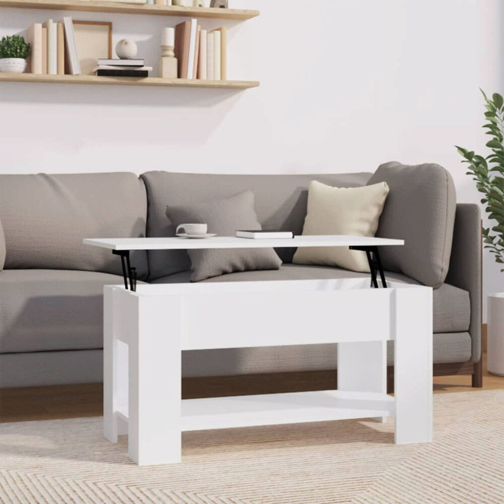vidaXL Soffbord vit 101x49x52 cm konstruerat trä
