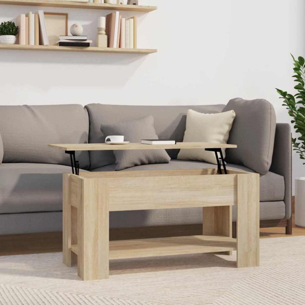 vidaXL Soffbord sonoma-ek 101x49x52 cm konstruerat trä