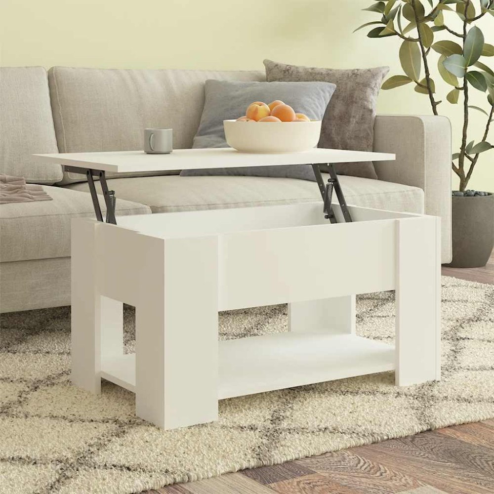 vidaXL Soffbord vit 79x49x41 cm konstruerat trä
