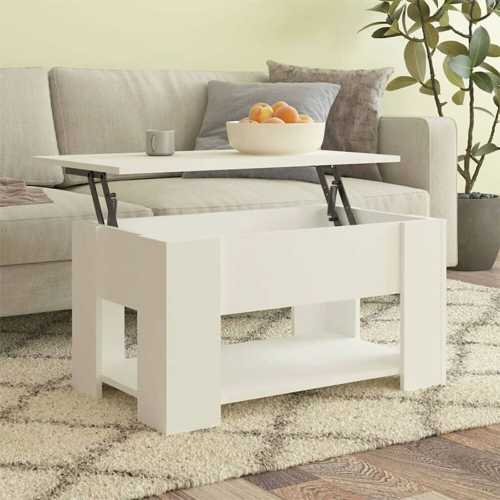 vidaXL Soffbord vit 79x49x41 cm konstruerat trä