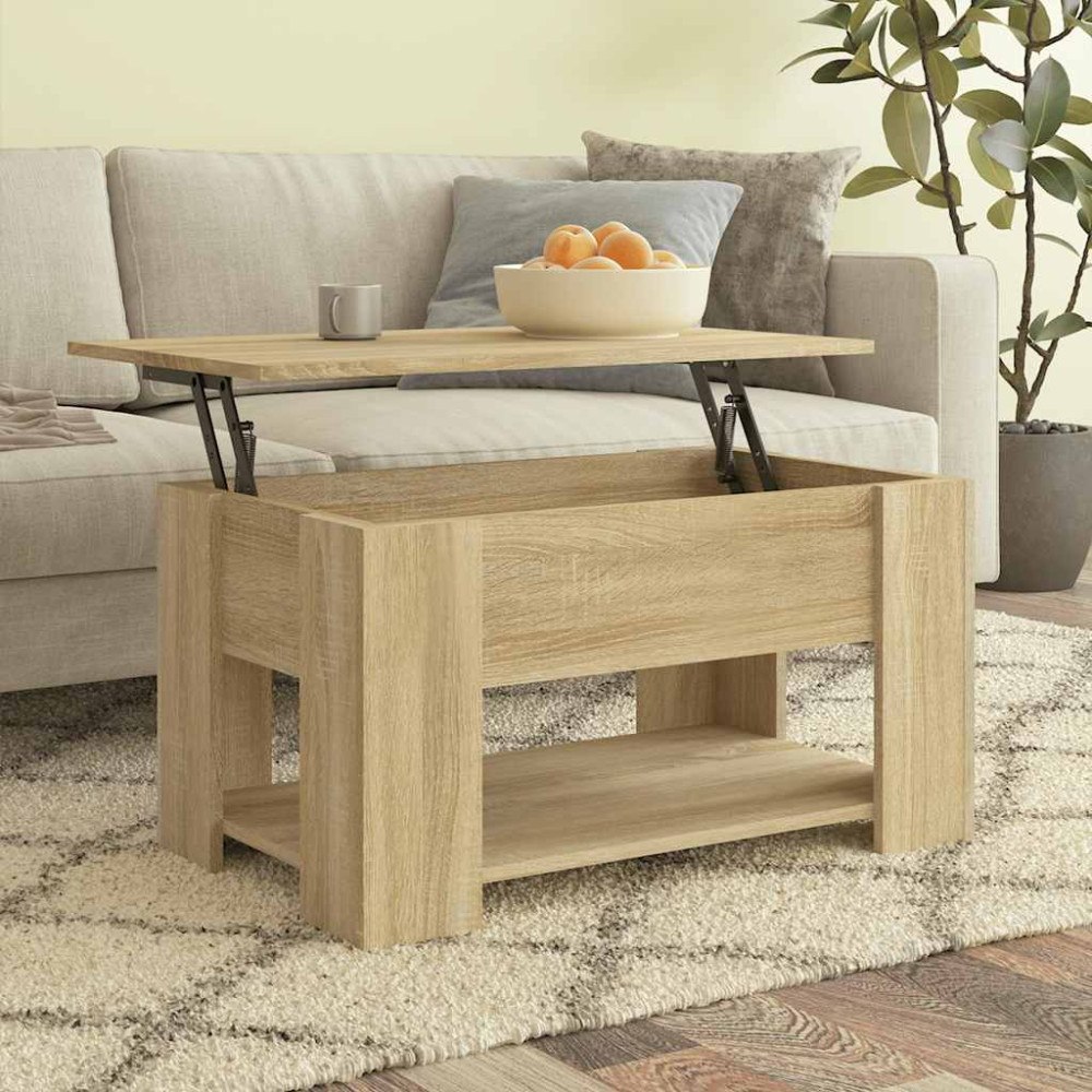 vidaXL Soffbord sonoma-ek 79x49x41 cm konstruerat trä