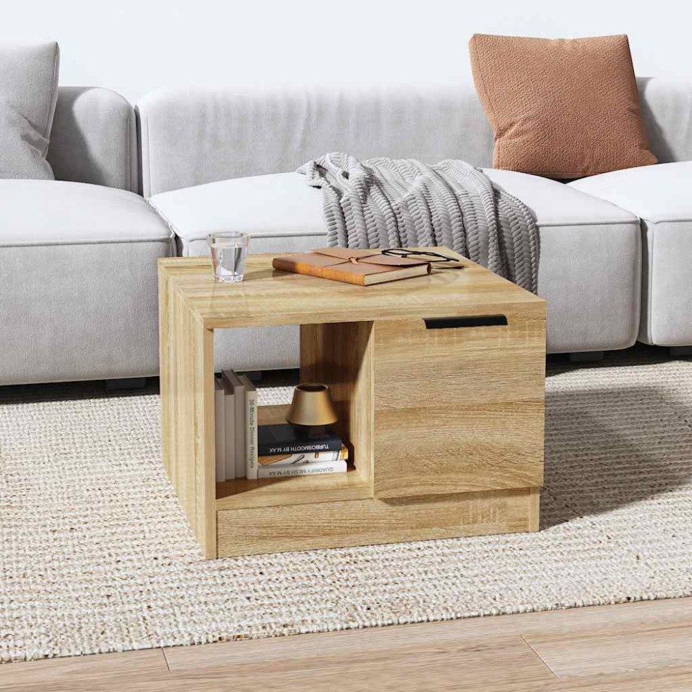 vidaXL Soffbord sonoma-ek 50x50x36 cm konstruerat trä