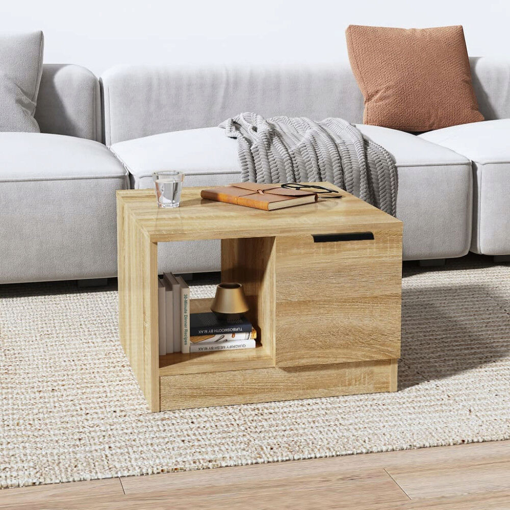 vidaXL Soffbord sonoma-ek 50x50x36 cm konstruerat trä