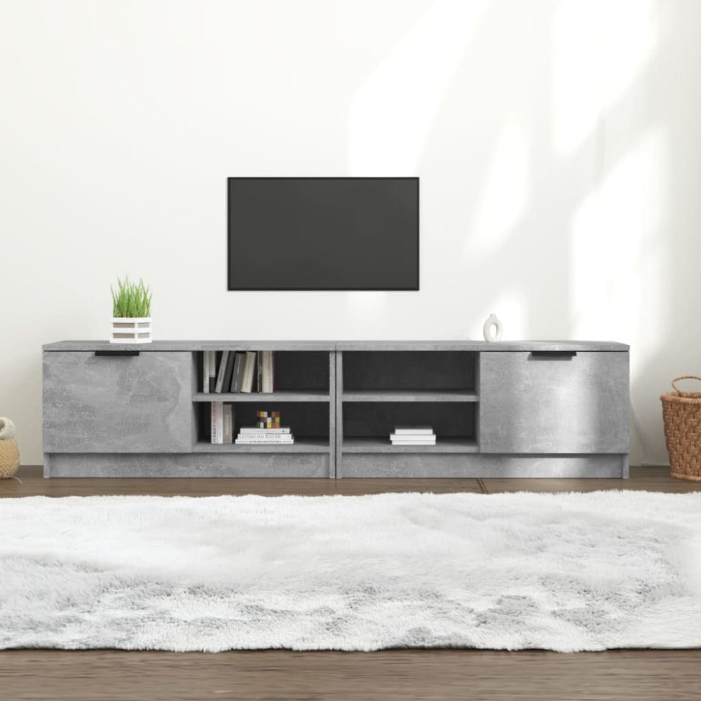 vidaXL Tv-bänkar 2 st betonggrå 80x35x36,5 cm konstruerat trä